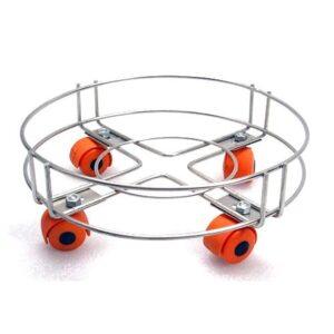 Kitchen Gas Trolly Stainless Steel Cylinder Trolley with Wheels | Gas Trolly, Lpg Cylinder Stand (Pack Of 2)