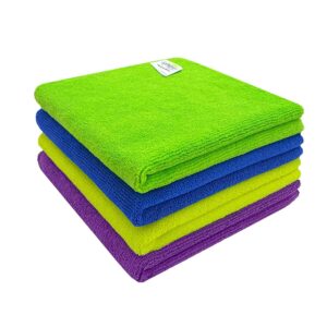 Microfiber Cleaning Cloths, 4pcs 40x40cms 340GSM Multi-Colour!