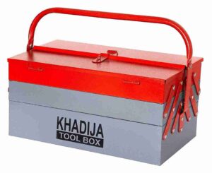 KHADIJA Metal 5 Compartment Tool Box (Red Grey)