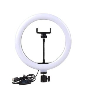 10/12 Inch LED Ring Light with 3 Level Brightness Dimmable Lighting for Vlogging, You Tube Video, Photo Shoot Live Streaming & Makeup Compatible with All Smart Phones & Cameras