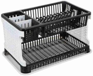 Kitchen Plastic Dish Drainer Black, 2 layers for all type of kitchens , Indian kitchen, low price