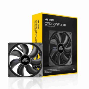 Ant Esports Carbonflow 120mm Case Fan – Black, High Static Pressure, PWM Control, 1300 RPM, 40.0 CFM Airflow