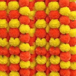 10 Pc Artificial Marigold Garland toran for Decoration Long Garlands Toran Indian genda phool for Wedding & Festivals Diwali