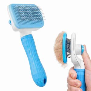 Self Cleaning Slicker Pet Grooming Brush | Pet Cleaning Tool Suitable for All Pets | Rectangular Shape